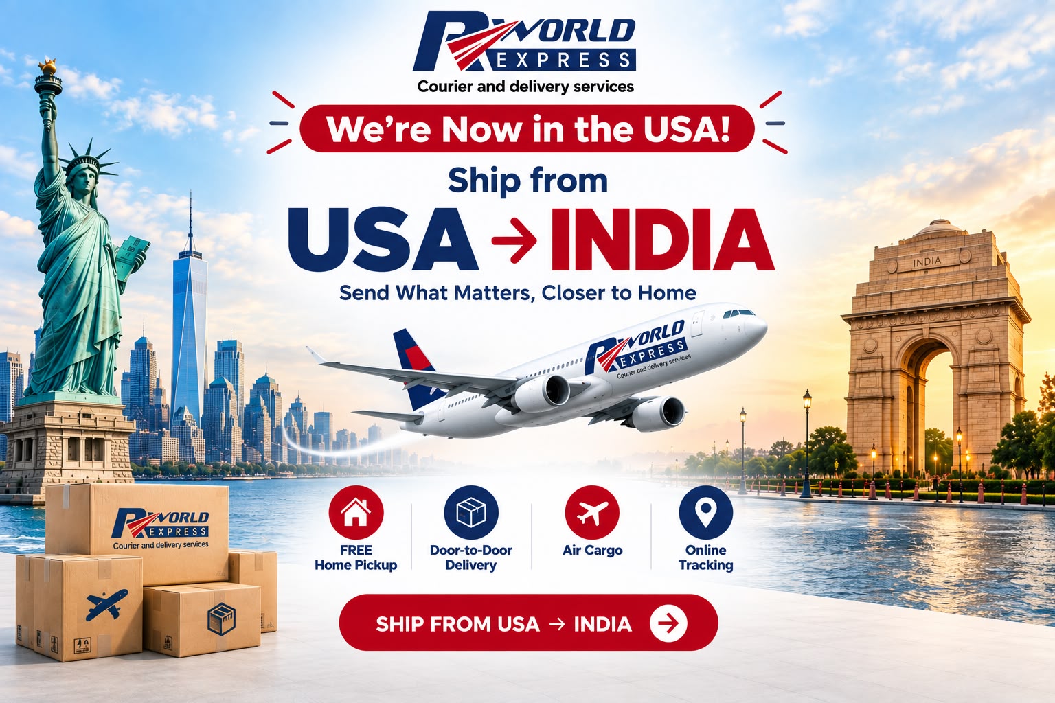 RWorld Express USA to India Shipping